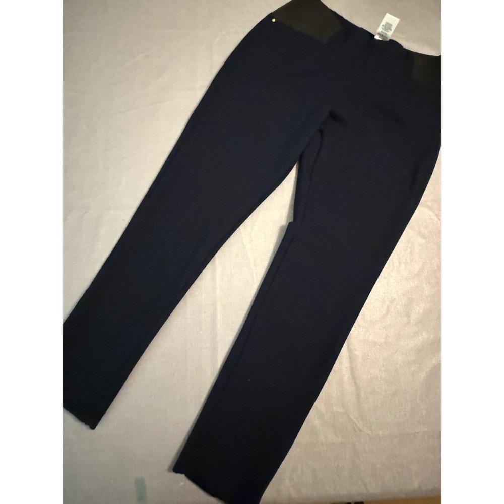 Jones New York Womens Navy Blue Elastic Waist Pull On Dress Pants Size Large